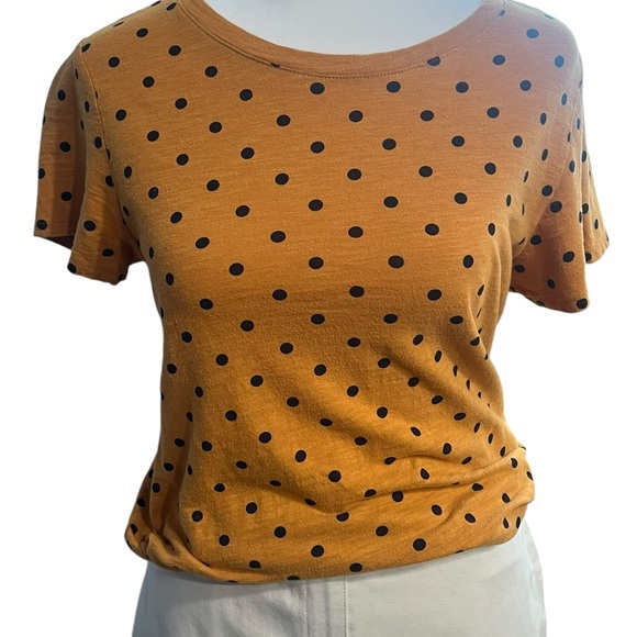 Old Navy Orange/Tan w/Black Polka Dots Short Sleeve Top - Small - Picture 5 of 8